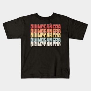 Retro 70s QUINCEANERA Text Kids T-Shirt